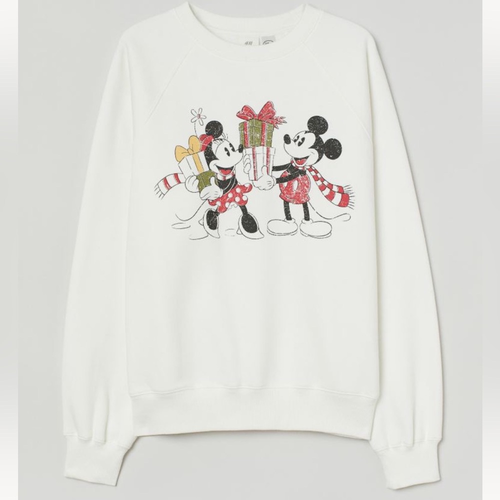 Gently worn white Disney Christmas sweatshirt